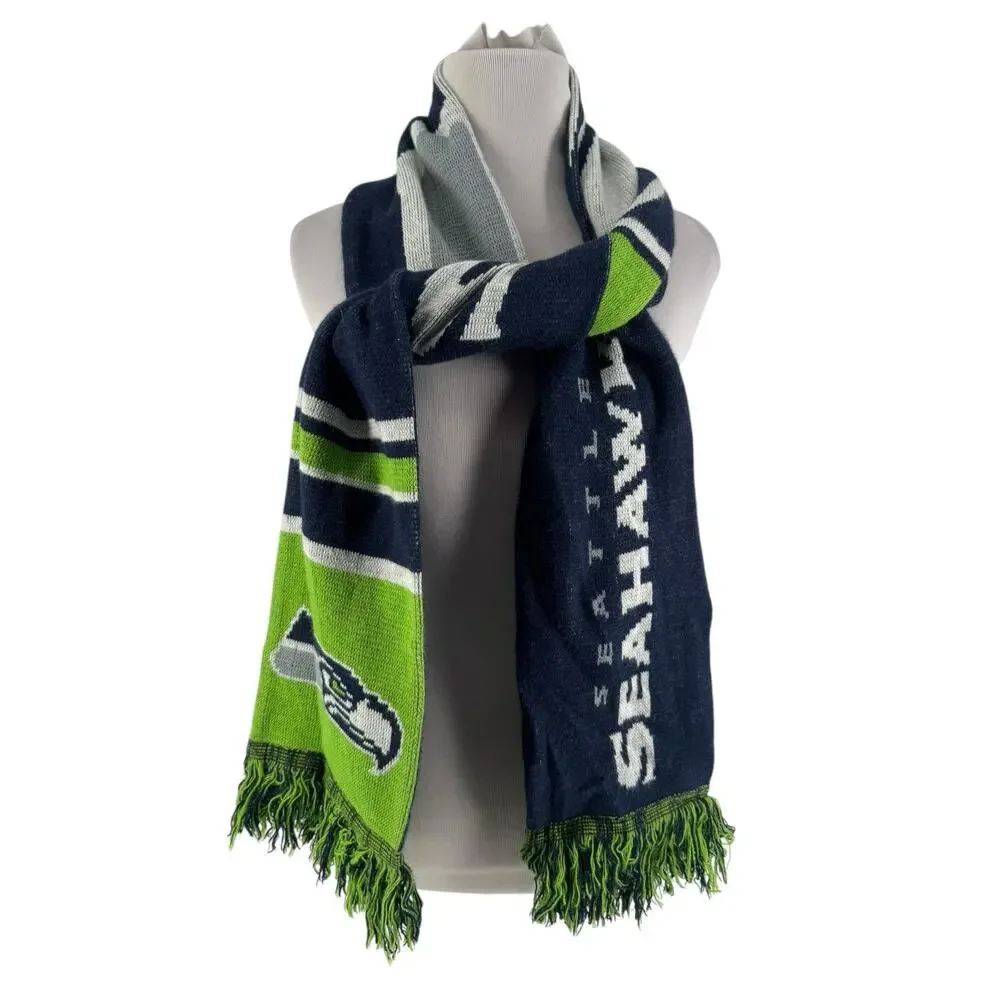 Seattle‎ Seahawks Blue Green Knit Winter Neck Scarf 75 inch
